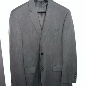 Black Brown 1826 Men's Gray Pinstripe Two-Button Sport Coat